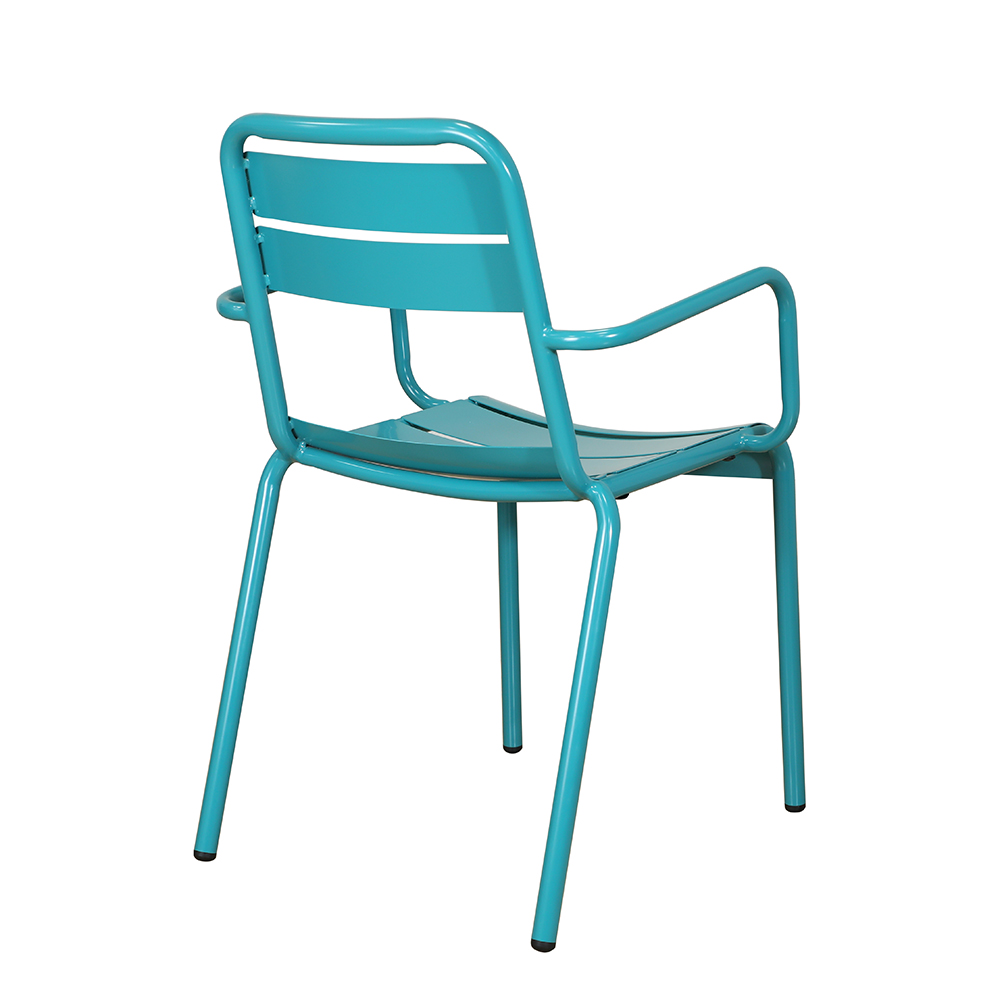metal chair with armrest